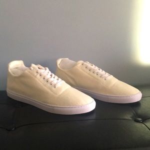Merino Cashmere Lace Up Sneakers. Wool Cashmere White
